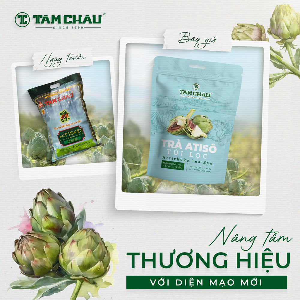 Tam Chau Artichoke Tea cup brewing a soothing herbal infusion for any time