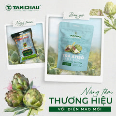 Tam Chau Artichoke Tea cup brewing a soothing herbal infusion for any time