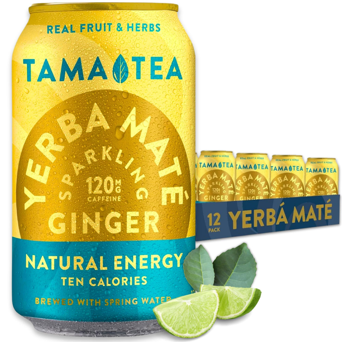 Tama Tea Sparkling Ginger Yerba Mate can delivers a crisp energy lift.