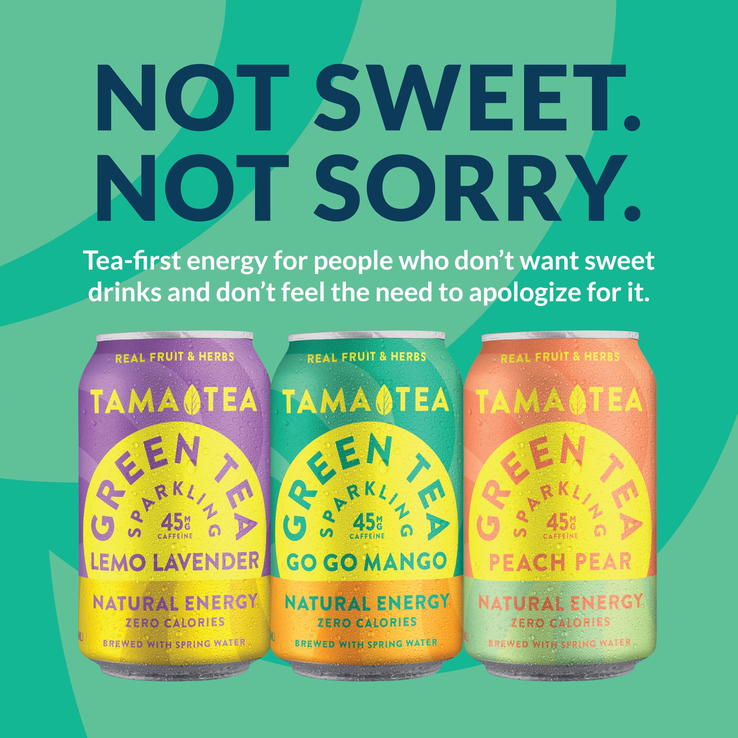 Tama Tea unsweetened sparkling green tea can Lemon-Lavender delivers refreshing floral zest