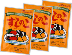 Tamanoi Sushinoko 3-pack, front view; ideal for quick balanced sushi rice preparation.