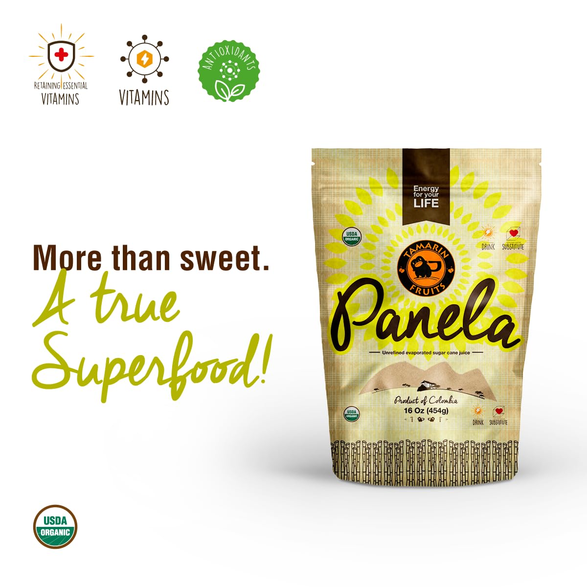 Tamarin Fruits Panela coffee being sweetened for warm flavor
