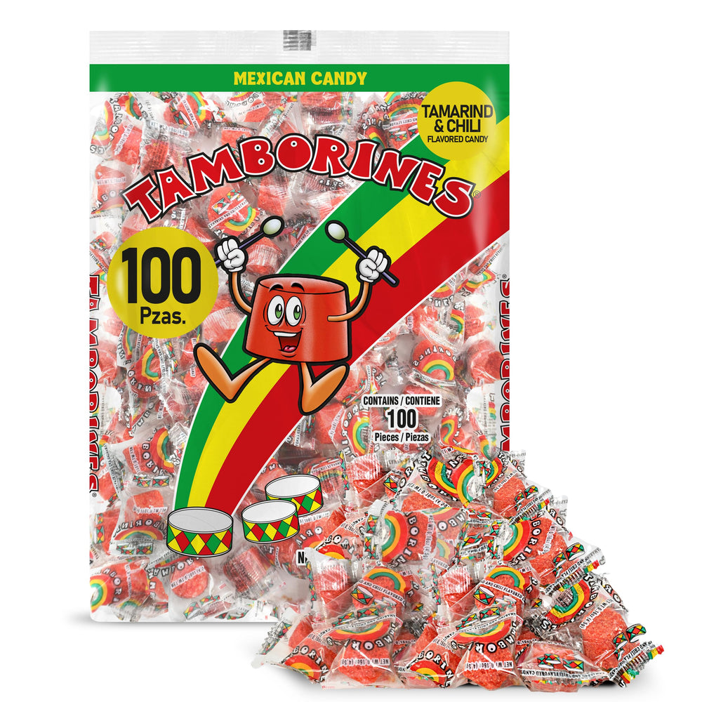 Tamborines Enchilados tamarind chili candy wrapped for easy sharing at gatherings.