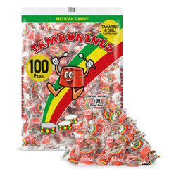 Tamborines Enchilados tamarind chili candy wrapped for easy sharing at gatherings.