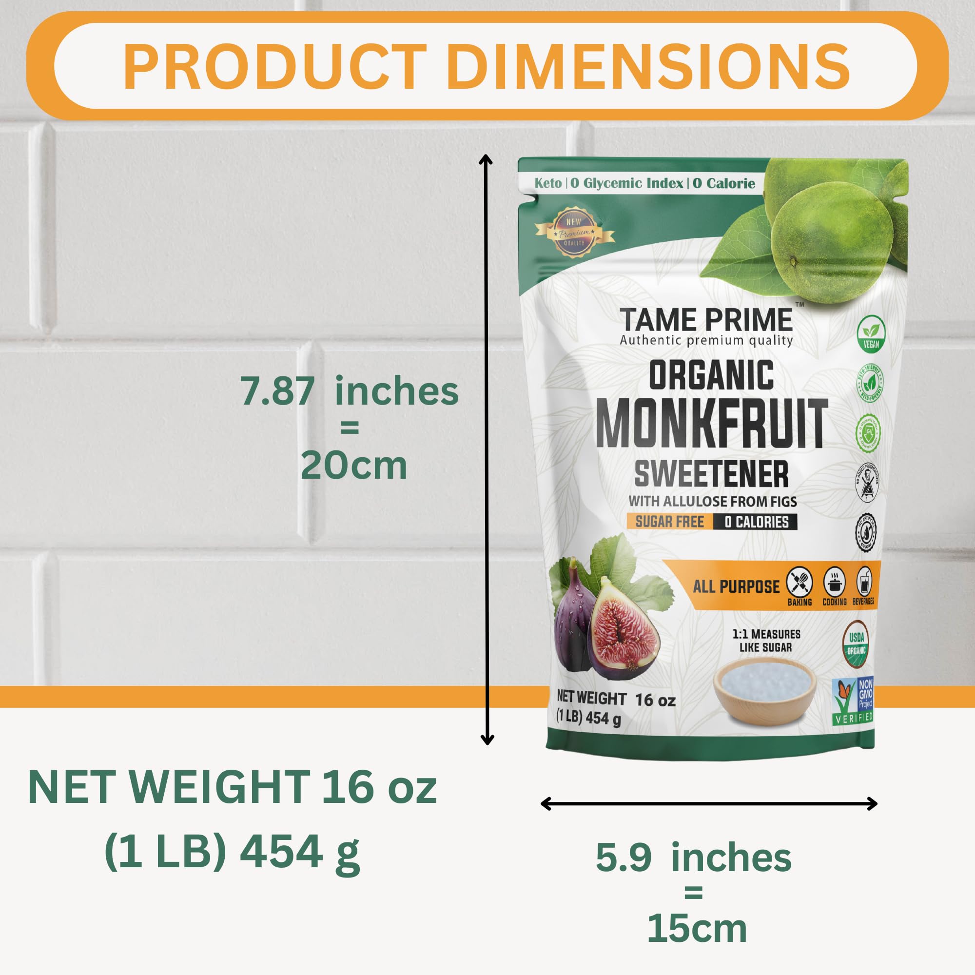 Tame Prime Monkfruit pour image shows smooth blending into hot beverages
