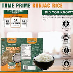 Tame Prime Shirataki rice cooking-setup shows simple preparation and saucy results.