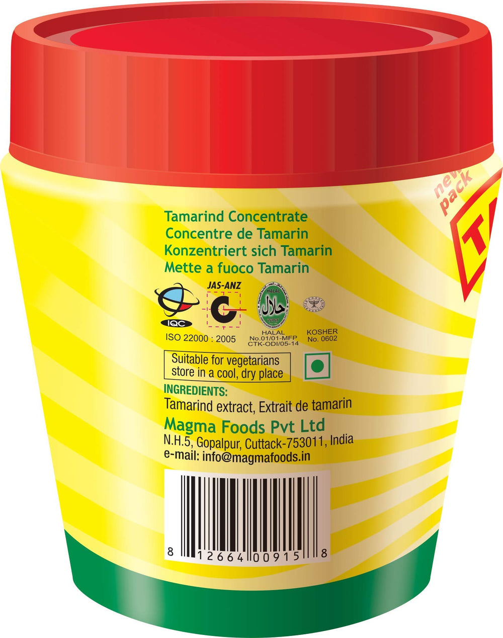Tamicon Tamarind Concentrate closeup highlighting pure tamarind pulp and additive-free quality.