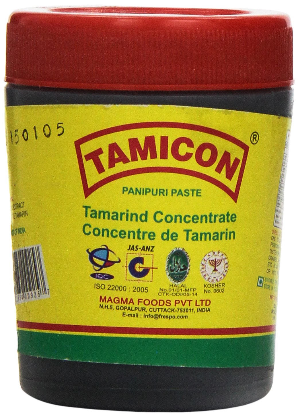 Tamicon Tamarind Concentrate ingredients emphasize 100% natural tamarind.