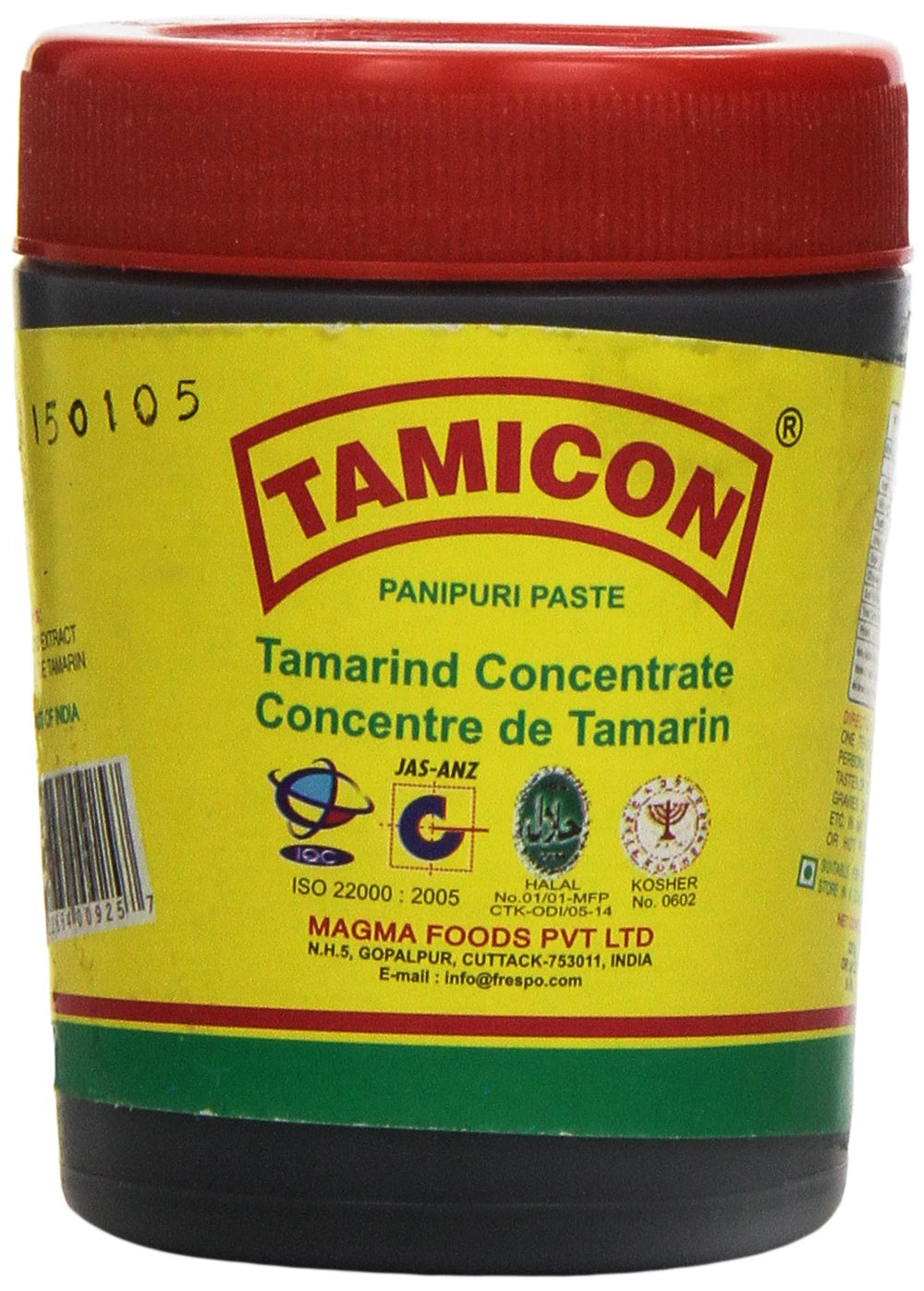 Tamicon Tamarind Concentrate ingredients emphasize 100% natural tamarind.