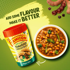 Tamicon Tamarind Concentrate label highlights 100% natural tamarind.