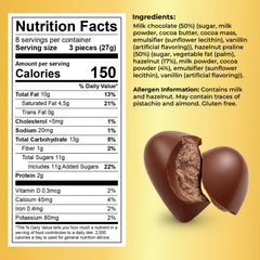 Tammzee milk chocolate hazelnut praline filled delivers creamy indulgent bites.