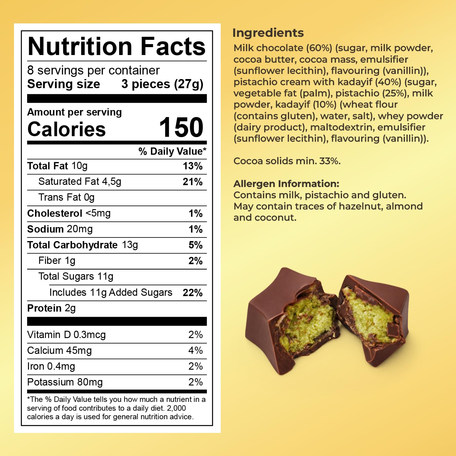 TAMMZEE pistachio chocolates, fancy assortment perfect for Valentine's Day gifting.