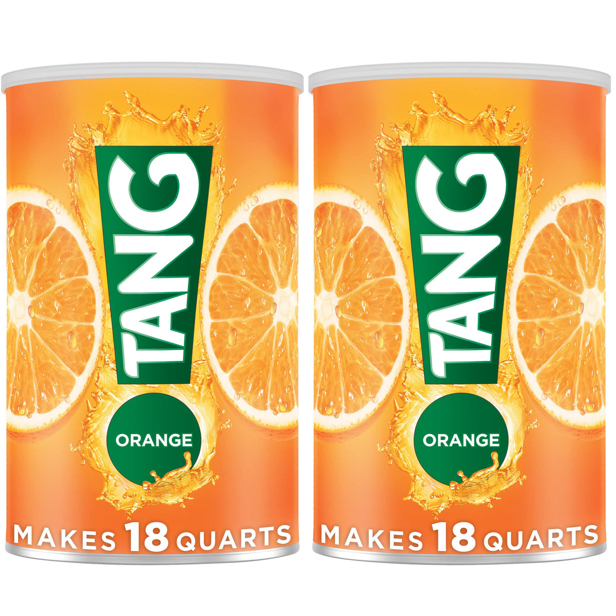 Tang Orange Drink Mix bulk canister ideal for family refreshment.