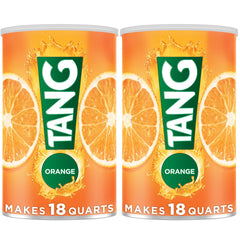 Tang Orange Drink Mix bulk canister ideal for family refreshment.