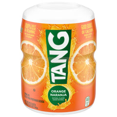 Tang orange drink mix canister front view showing brand logo