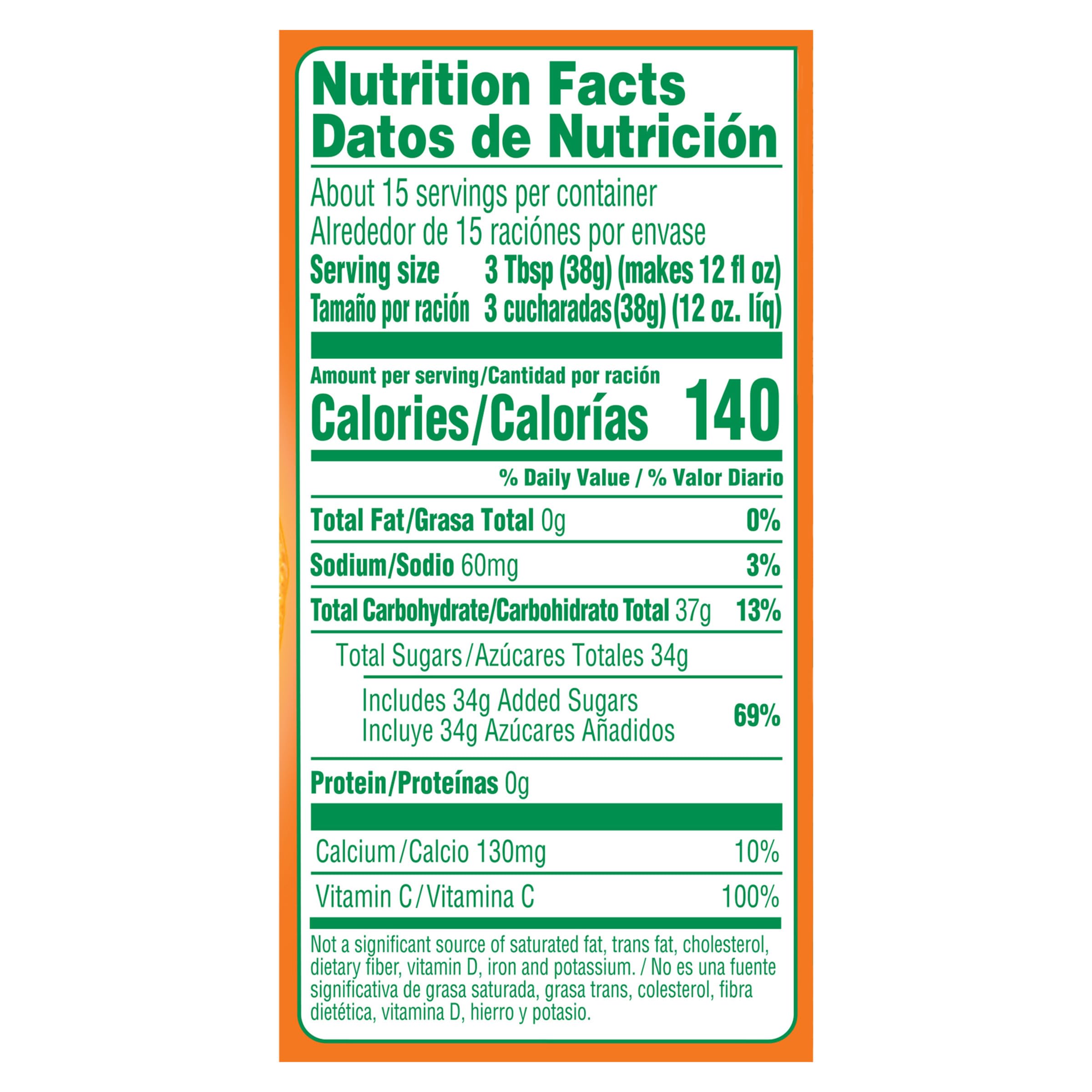 Tang orange drink mix easy-measure lid demonstrates precise prep