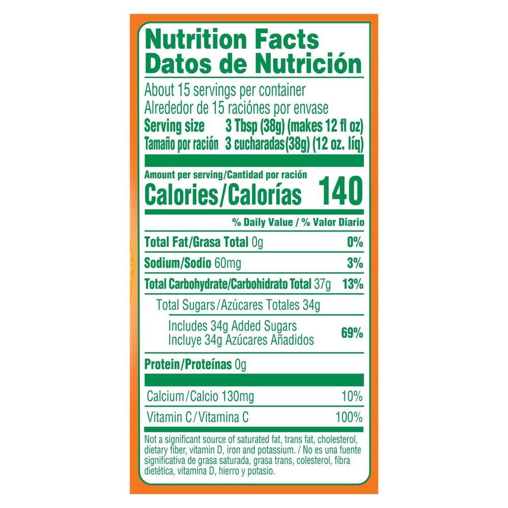 Tang orange drink mix easy-measure lid demonstrates precise prep