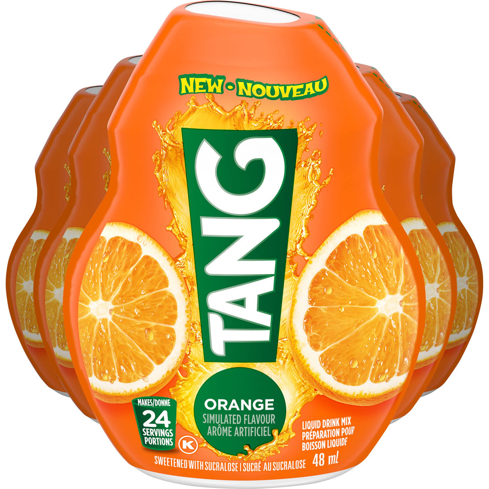 Tang orange liquid drink mix twelve-bottle pack for convenient on-the-go refreshment