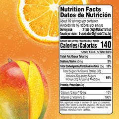 Tang Orange Mango drink mix features an easy-measure lid for precise servings.