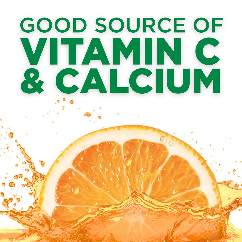 Tang orange powder dissolves quickly in water for easy drinks.