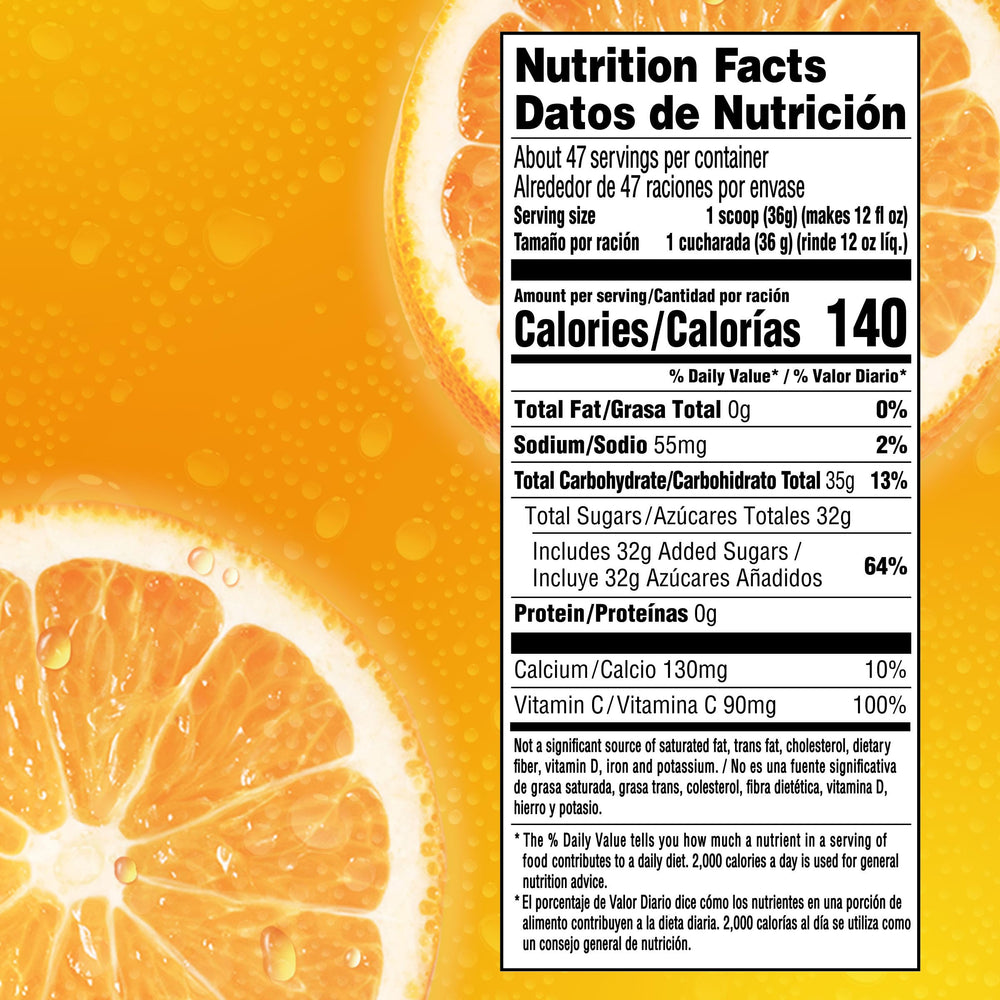 Tang resealable canister closeup highlighting freshness and portability.