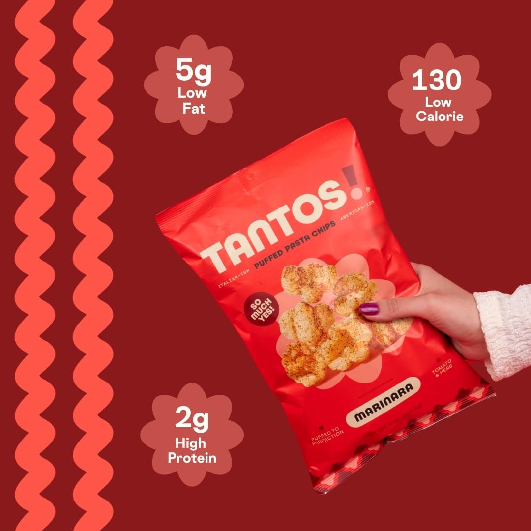 Tantos variety pack front view showing four flavors for easy tasting and sharing.
