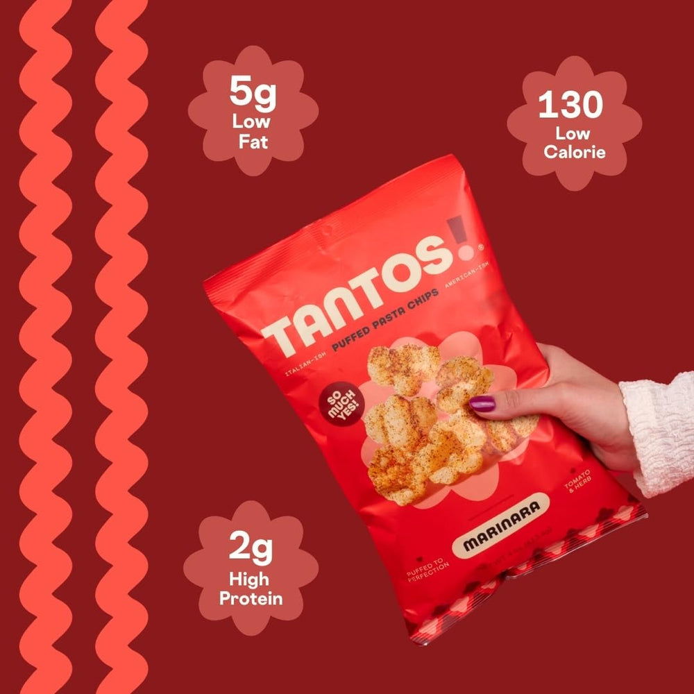 Tantos variety pack front view showing four flavors for easy tasting and sharing.