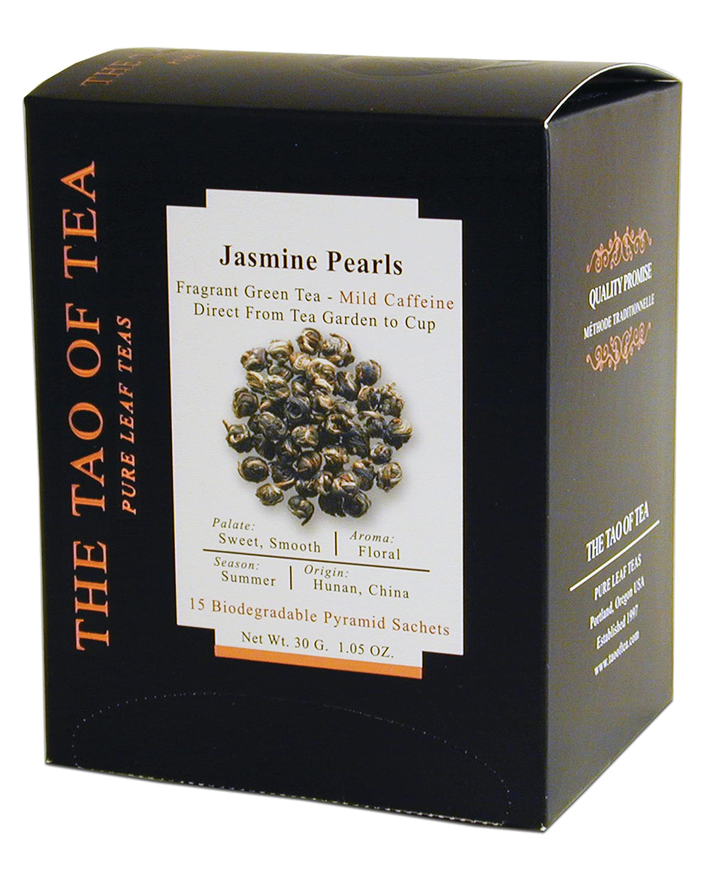 Aromatic steam rises from Tao Jasmine Pearls, inviting a calm tea moment.