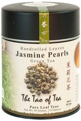 The Tao of Tea Jasmine Pearls green tea, smooth flavor and floral aroma.