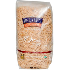 TAOindustry DeLallo Orzo 65 packaging highlighting organic whole wheat pasta for quick meals.