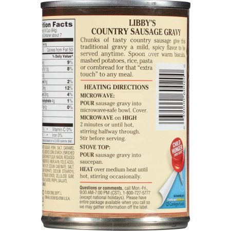 TAOindustry Libbys Country Sausage Gravy steaming pour highlights ready-to-heat convenience