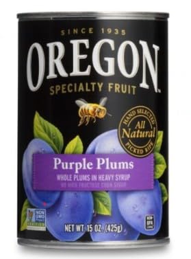 TAOindustry Oregon purple plums in heavy syrup ready for baking