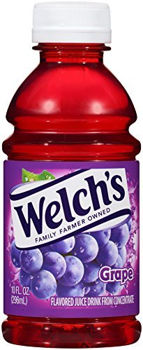 TAOindustry Welch's grape drink 10oz poured into a glass for quick refreshment.