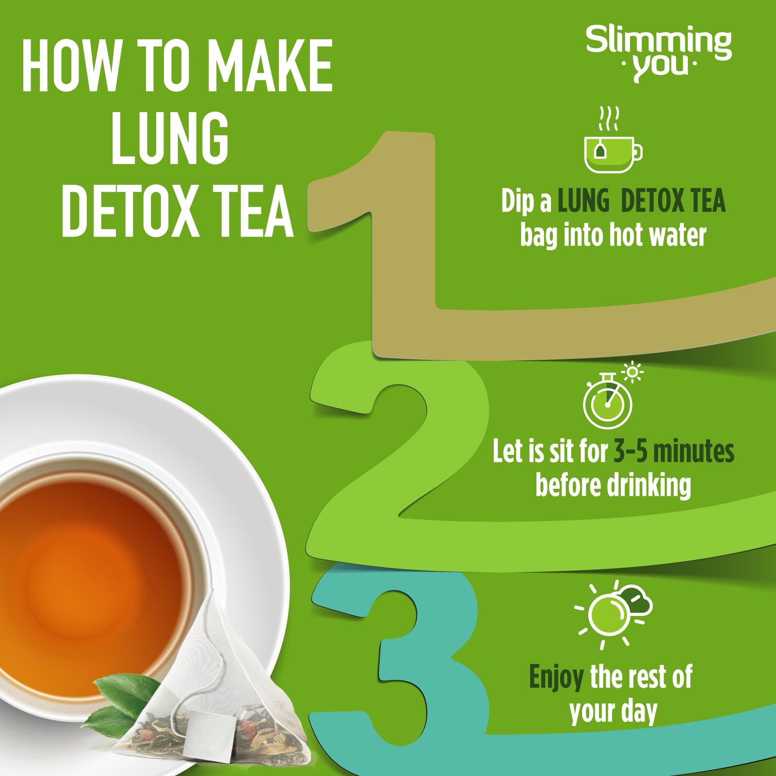 Eucalyptus and thyme notes visible in the TAOISTEA Lung Detox Tea blend