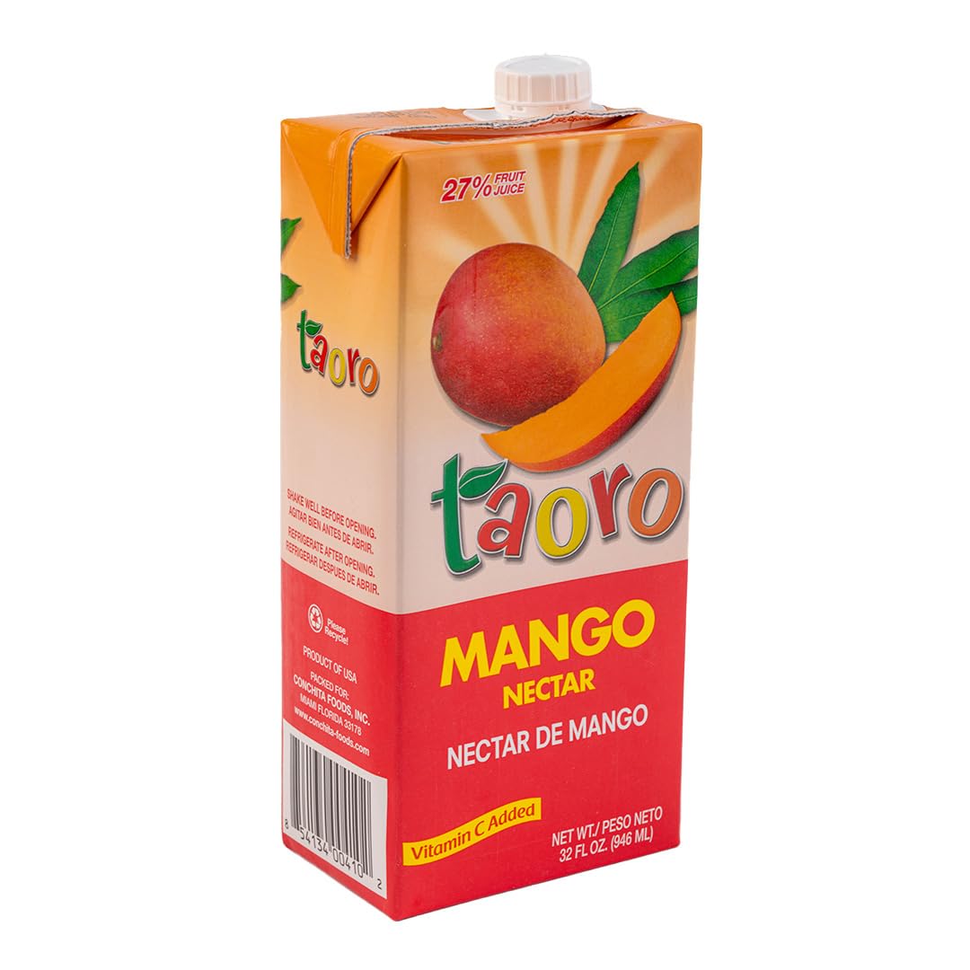 Taoro Mango Nectar bottle on table for a refreshing tropical moment.