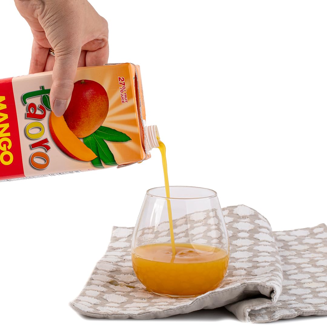 Taoro Mango Nectar in a glass as a tropical drink option.