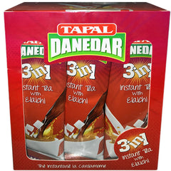 Tapal Danedar 3in1 tea sachets with elaichi deliver convenient, aromatic flavor in every cup.