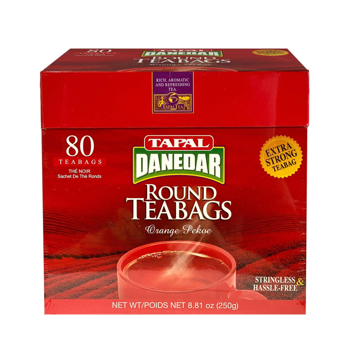 Tapal Danedar orange pekoe tea bags offer a bold, morning boost.