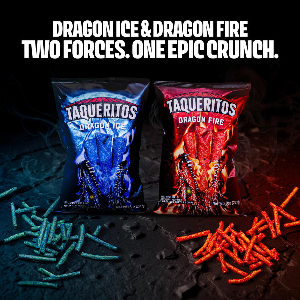 Taqueritos Dragon Fire corn chips showcase premium corn.