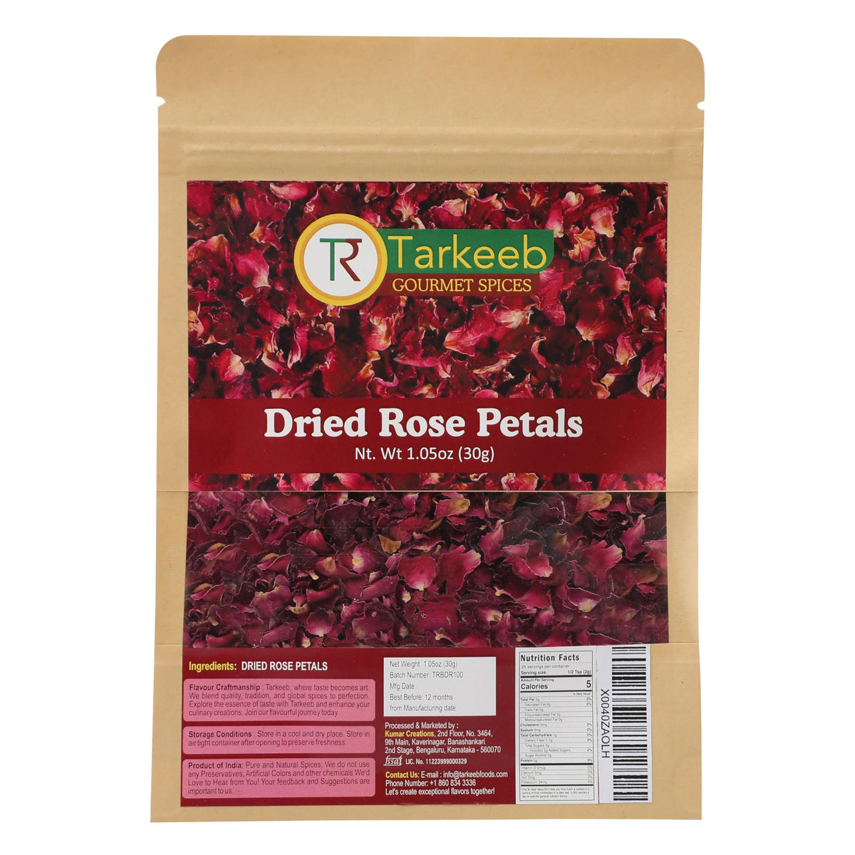 Tarkeeb dried rose petals aroma enhances dishes with floral notes and elegant presentation