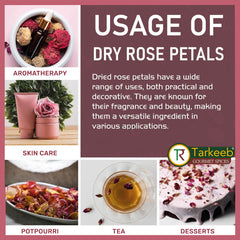 Tarkeeb dried rose petals dessert topping enhances desserts with color and aroma