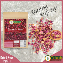 Tarkeeb dried rose petals tea infusion delivers subtle floral fragrance