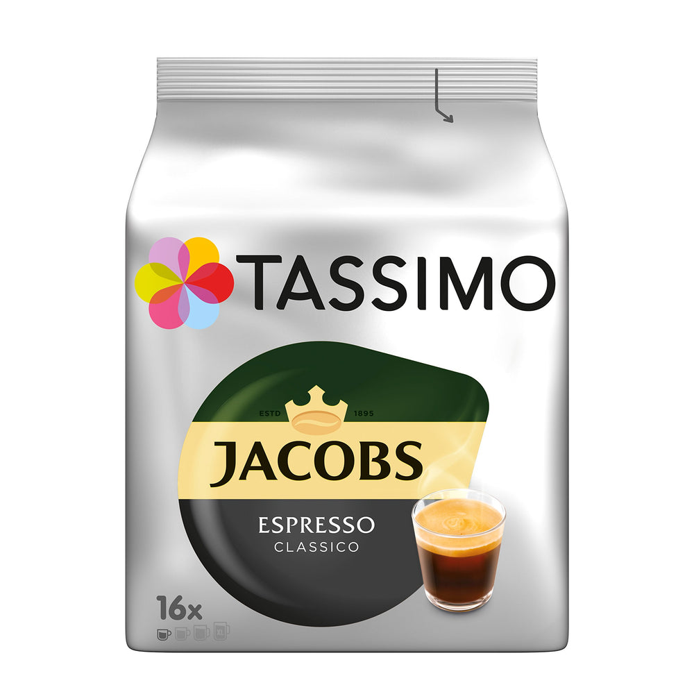 Tassimo Jacobs Espresso discs sustainability logo – Rainforest Alliance certified quality.