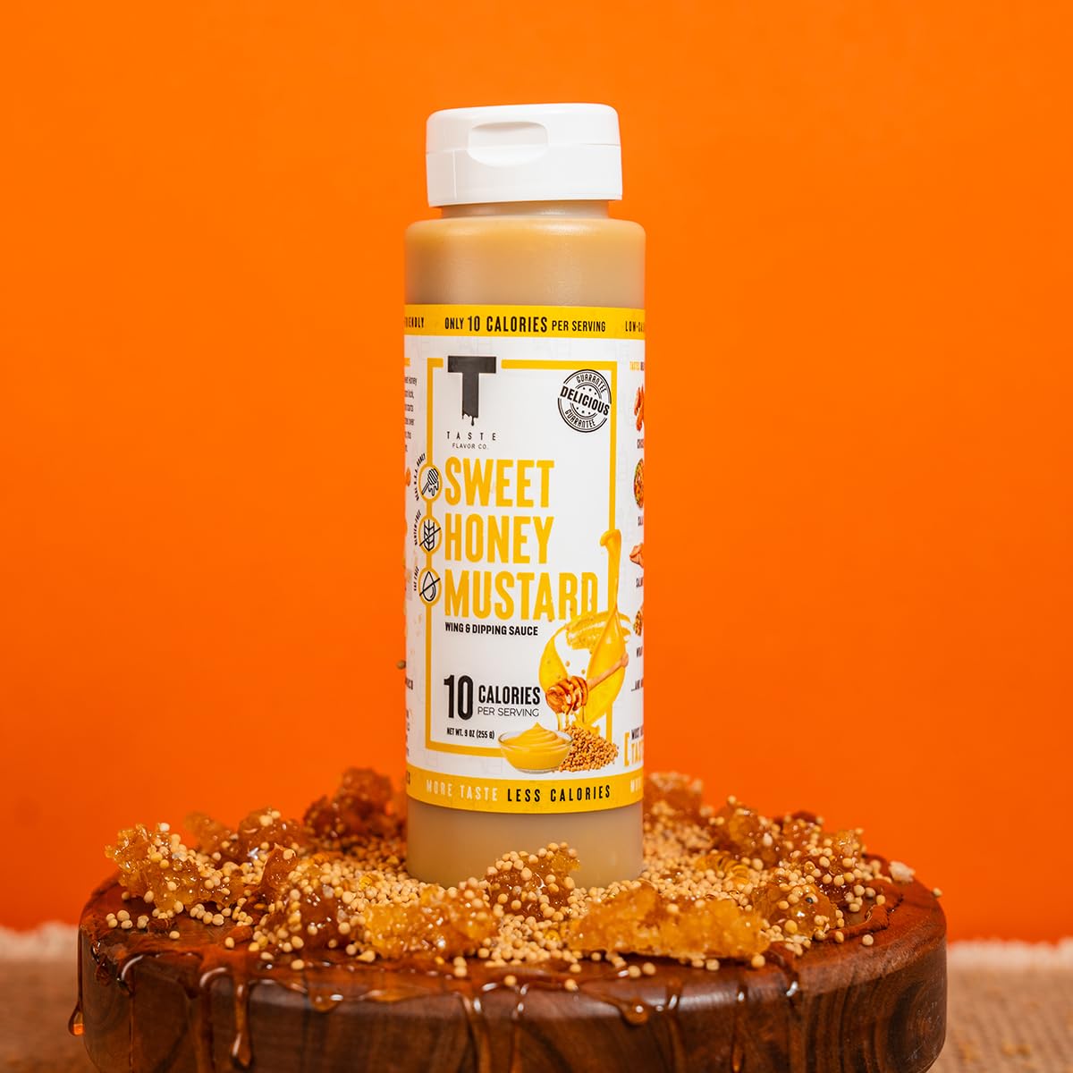 Taste Flavor Co. low-calorie sauce packaging shows versatile 3-pack for busy cooks