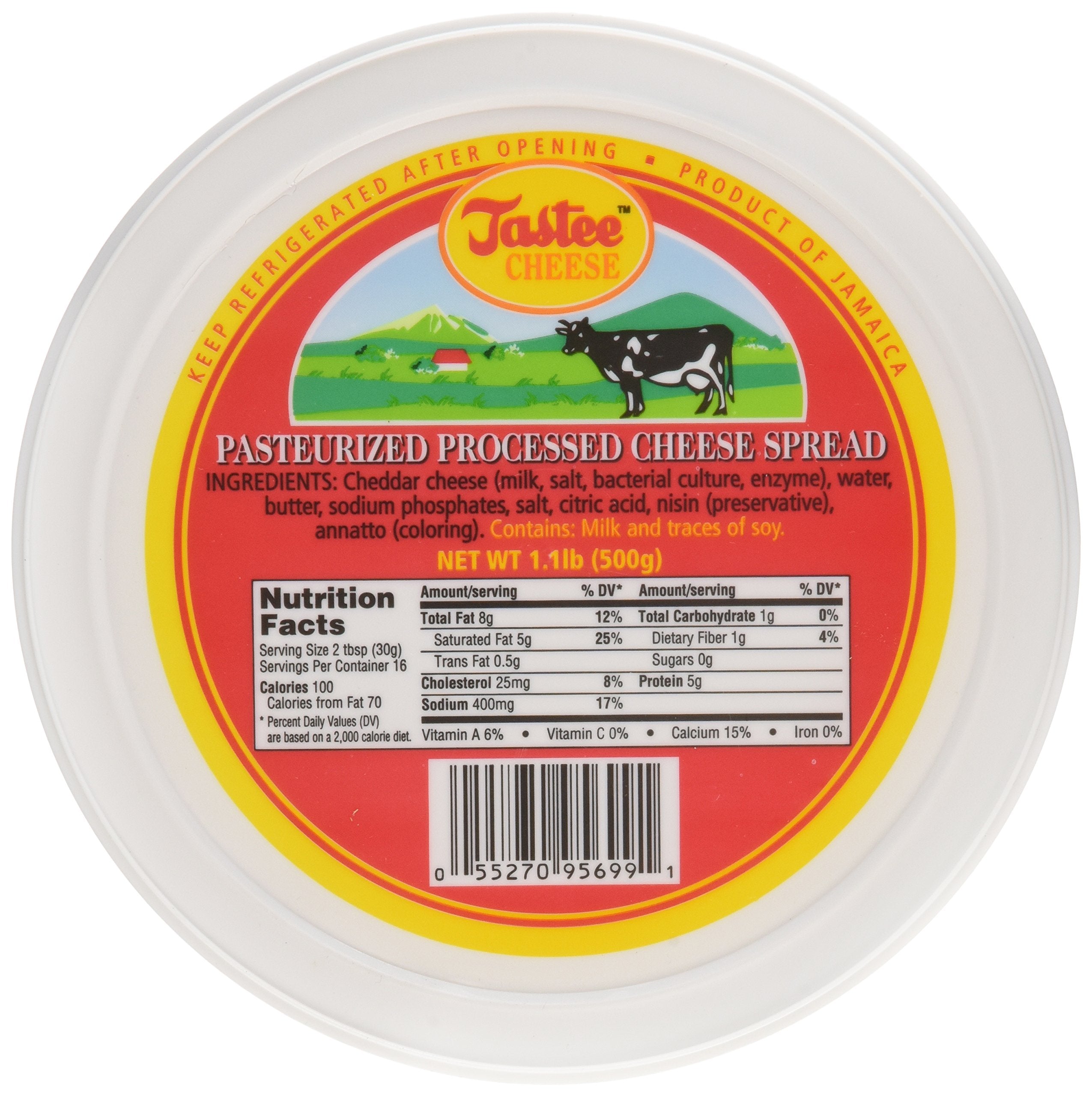 Tastee Jamaican Cheese block 17.6 oz front view for easy slicing and pantry staple.