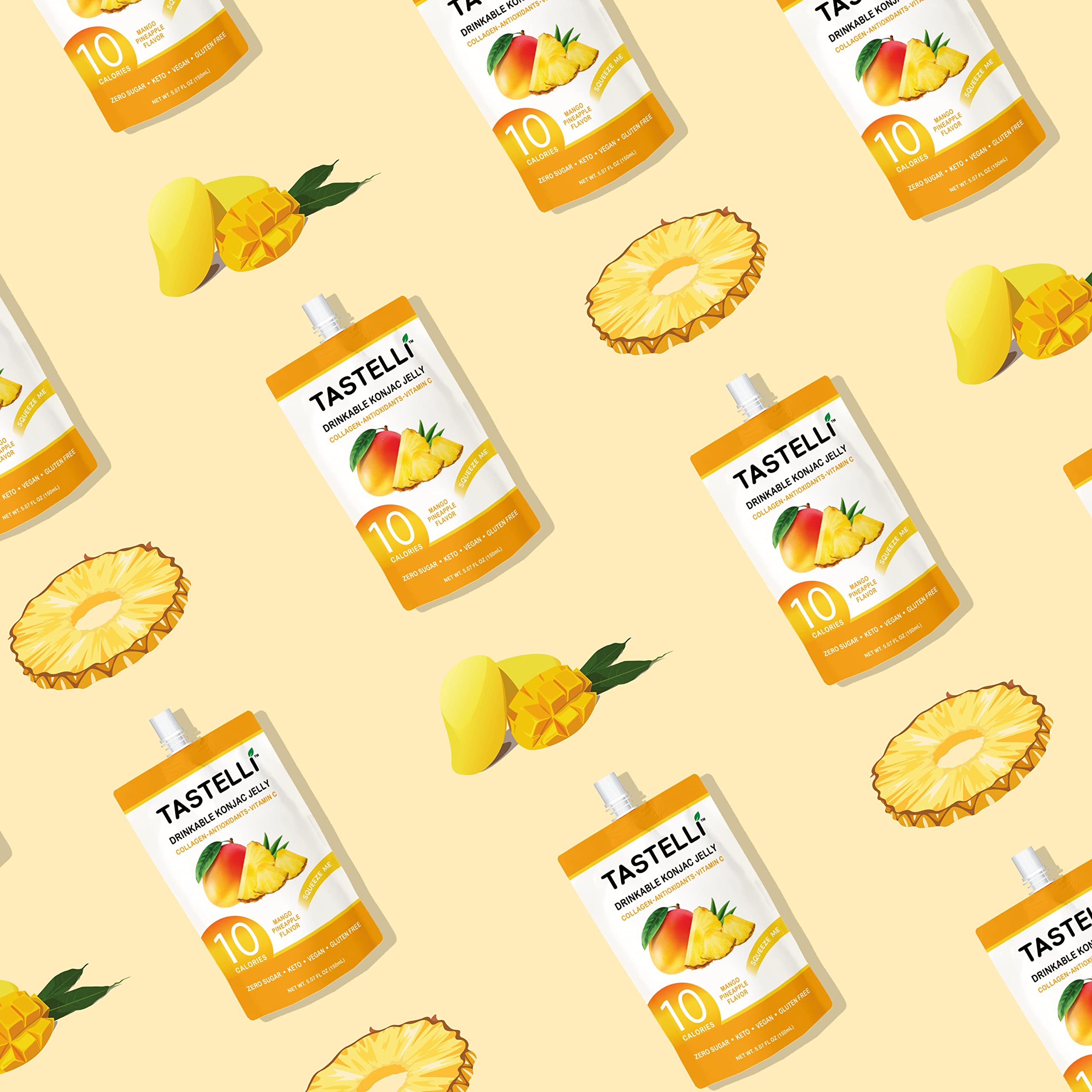 Tastelli collagen and vitamin C jelly, ingredient closeup.