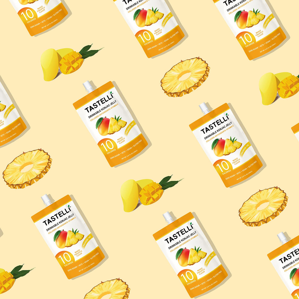 Tastelli collagen and vitamin C jelly, ingredient closeup.