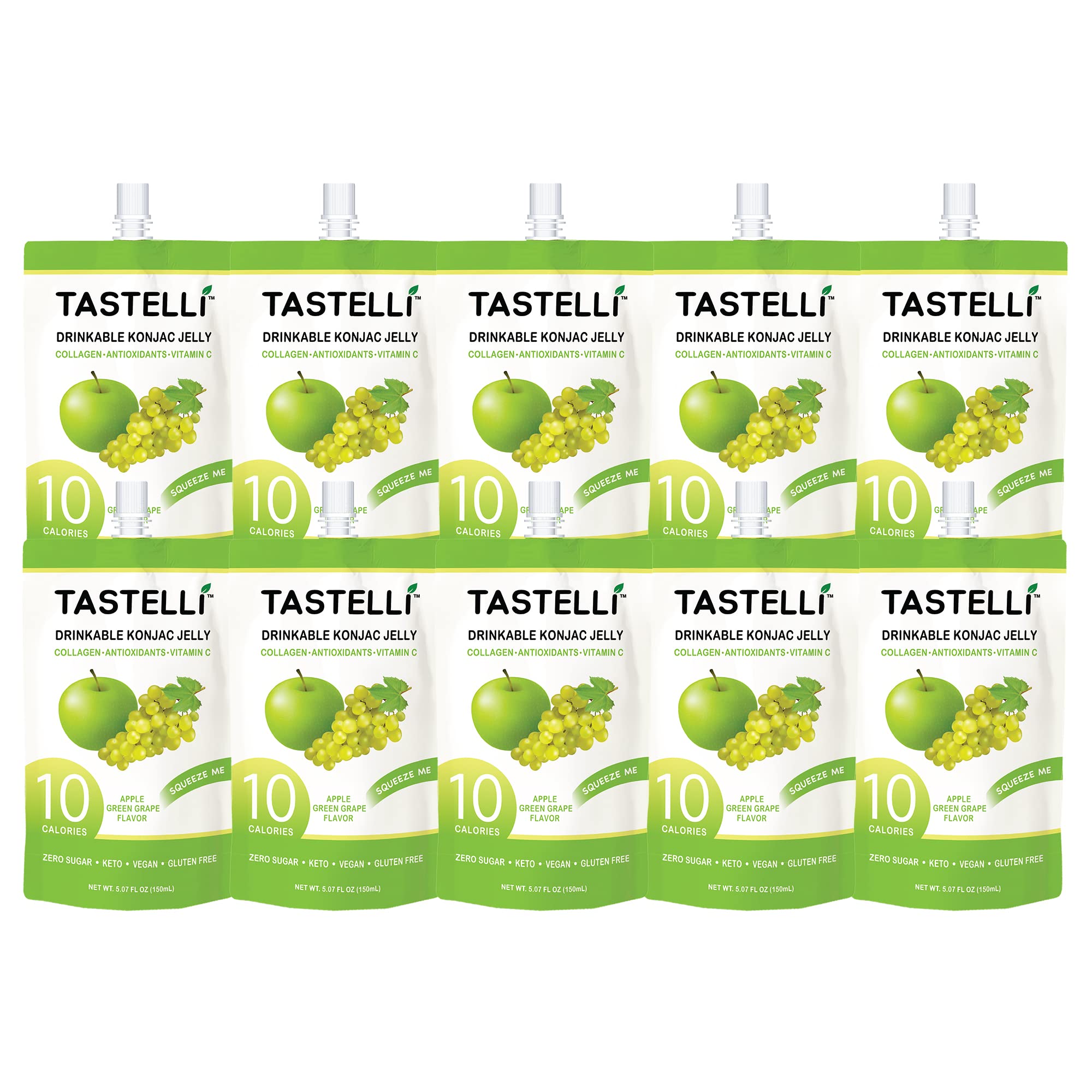 Tastelli Konjac Jelly ingredients panel highlights collagen and vitamin C