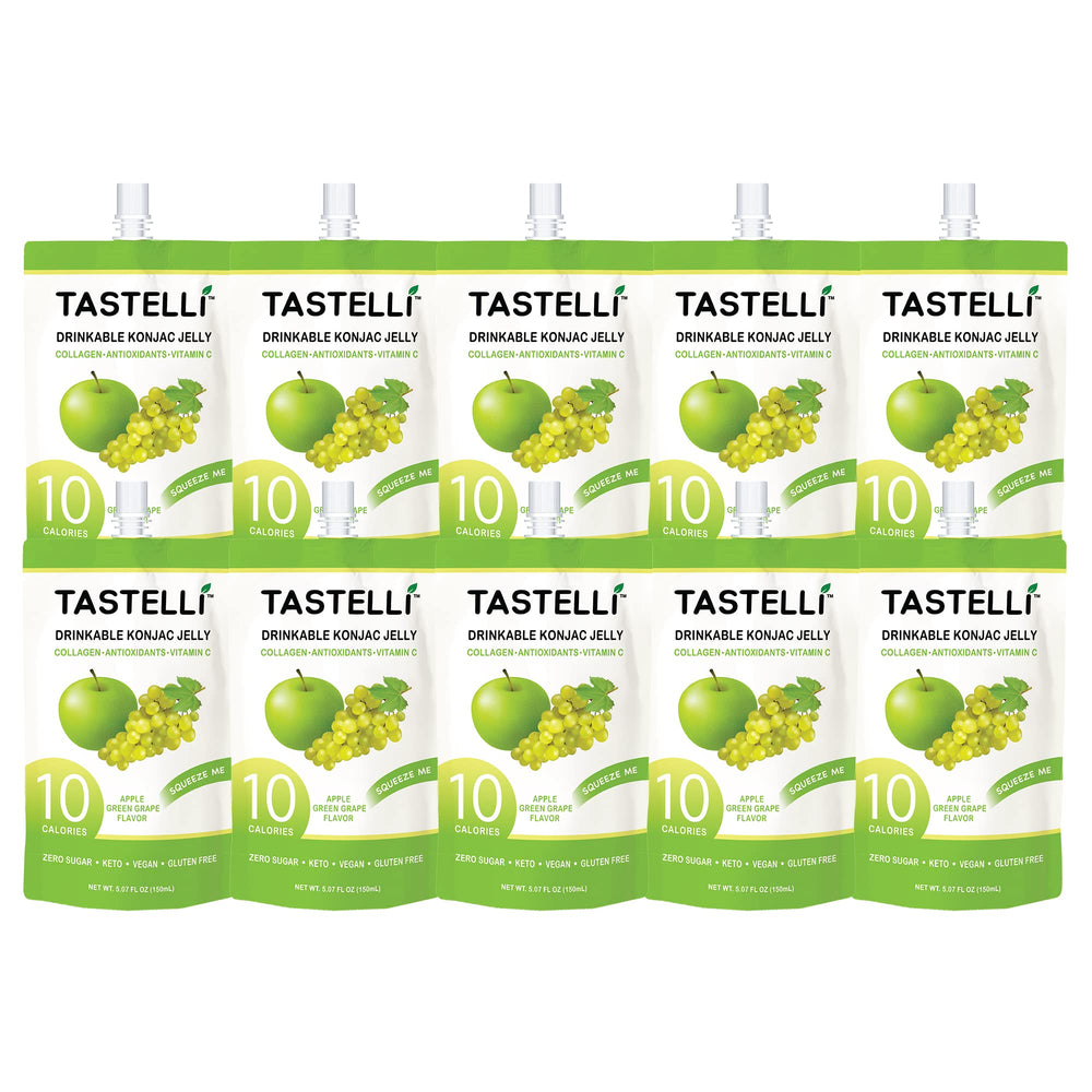 Tastelli Konjac Jelly ingredients panel highlights collagen and vitamin C