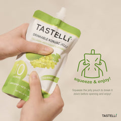 Tastelli Konjac Jelly packaging shows convenient 150 mL pouches